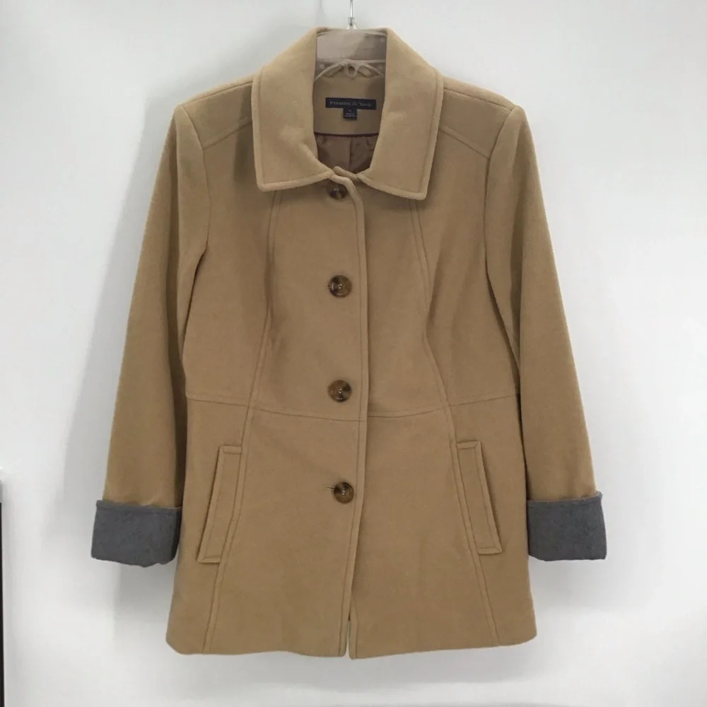 Preston & York Women’s Merino Wool Blend Winter Coat Camel Neutral Size Medium